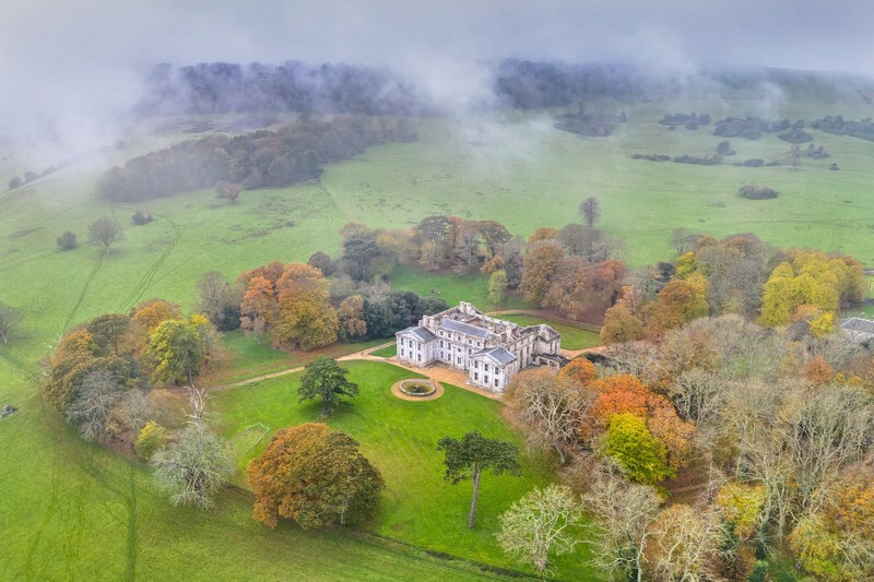 z4315 As the Mist Clears over Appuldurcombe House - Sandown, Shanklin, Luccombe and Wroxall