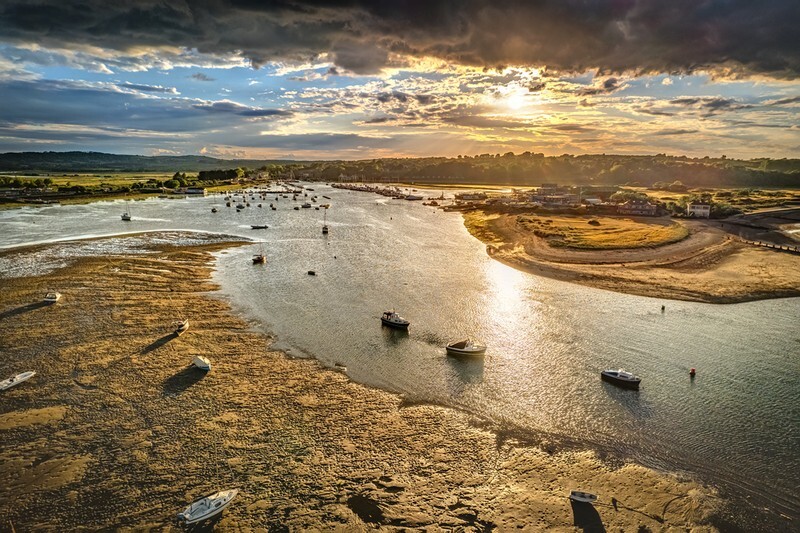 z4053 Evening Light over Bembridge Harbour - Seaview to Bembridge, Whitecliff Bay and Brading