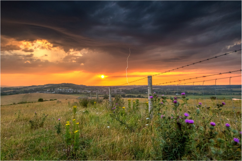 z2766 Sunset Storm overlooking Brading - The