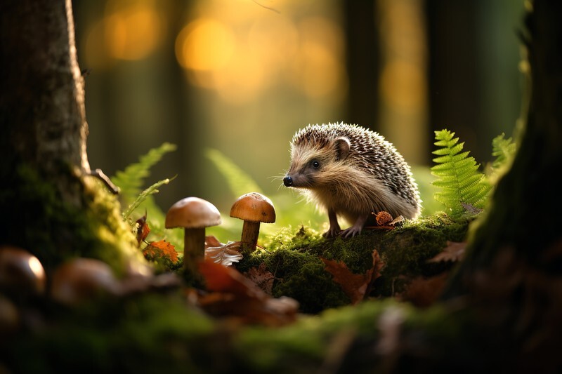 pr015 Autumn Hedgehog - Photorealism Gallery