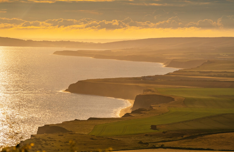 z3645 Golden Light over the Islands West Coast - Blackgang to Compton inc Brighstone, Shorwell & West Wight
