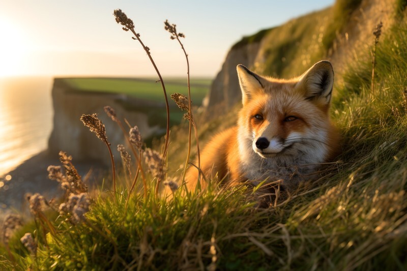 pr083 Clifftop Fox - Photorealism Gallery