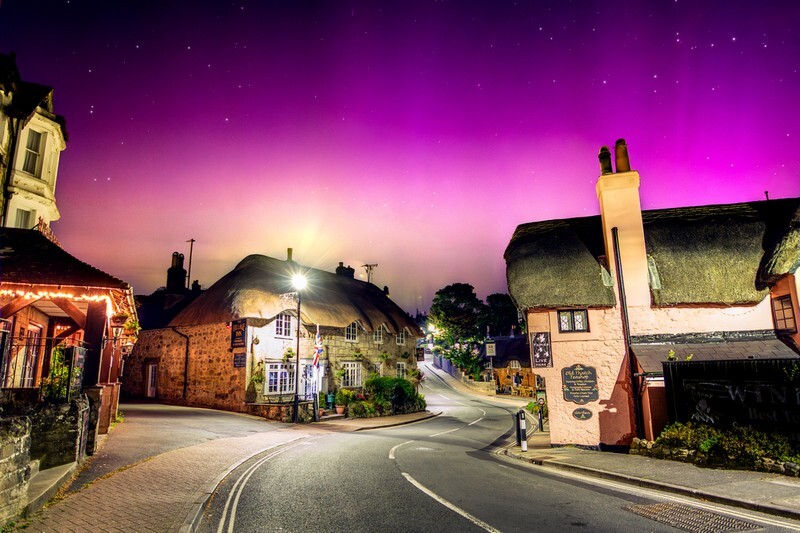 z4299 Northern Lights over Shanklin Old Village - Sandown, Shanklin, Luccombe and Wroxall