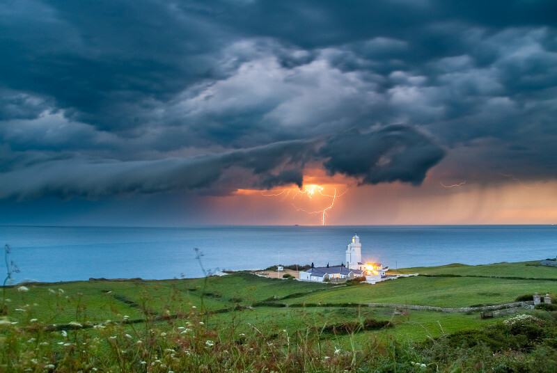 z3573 Passing Storm, St Catherines Lighthouse - The