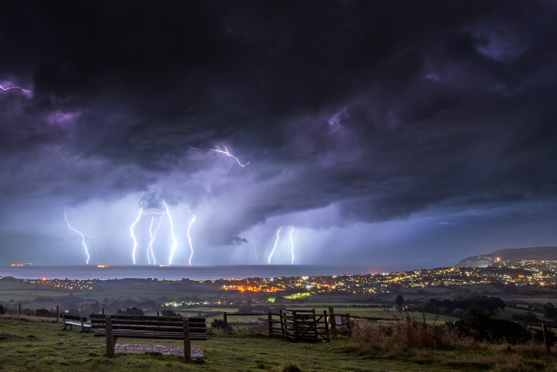 z2968 Evening Storm over Sandown Bay - The