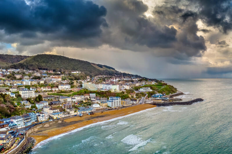 z3505 Stormy Skies over Ventnor - 'Aerial Visions Photography' showing the beautiful IOW from the air