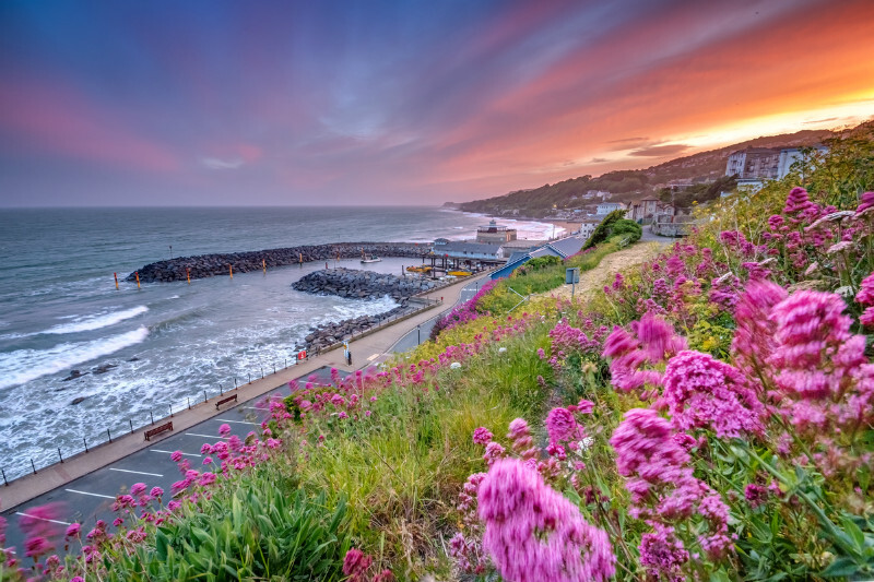 z3630 Sunset Light, Ventnor - Ventnor to St Catherine's inc Bonchurch, Whitwell & the Undercliff