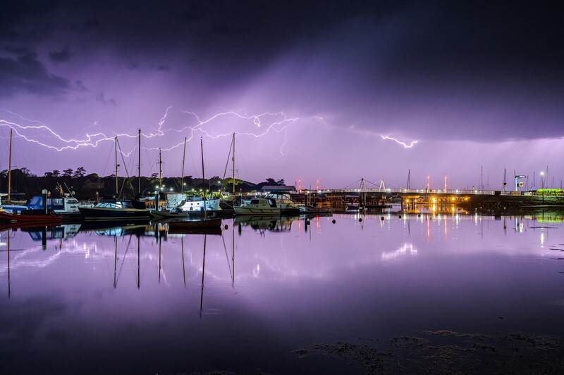 z4042 Stormy Reflections, Yarmouth Harbour - The