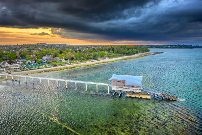z3417 Stormy Skies over Bembridge Lifeboat Station - 'Aerial Visions Photography' showing the beautiful IOW from the air