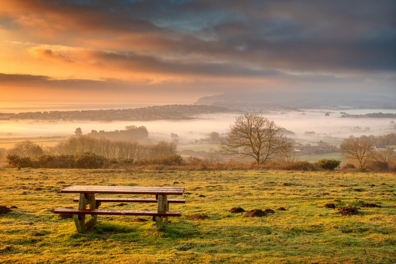 z3568 Misty Sunrise over Sandown Bay - East Cowes to Ryde inc Haventstreet, Ashey, Wooton & Binstead