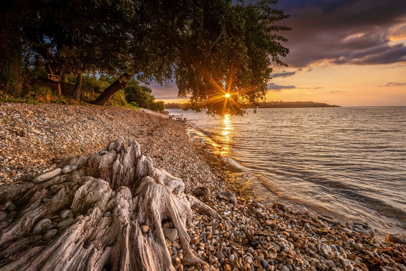 z4196 Sunset, Bembridge Beach - Seaview to Bembridge, Whitecliff Bay and Brading