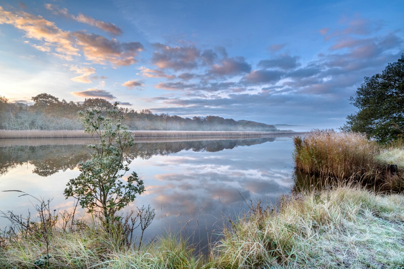 z3554 Misty Morning Reflections, Bembridge Lagoons - Seaview to Bembridge, Whitecliff Bay and Brading