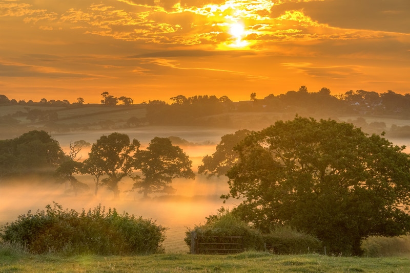 z3211 Misty Sunrise over Ashey - East Cowes to Ryde inc Haventstreet, Ashey, Wooton & Binstead