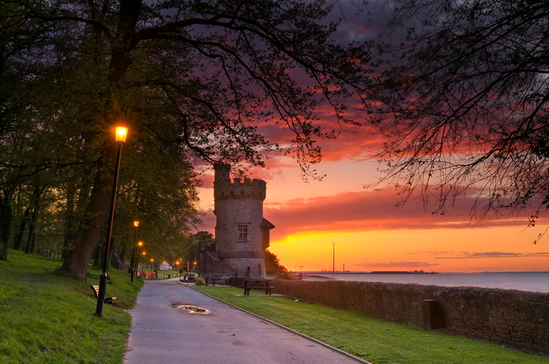 z2086 Appley Tower at Sunset - East Cowes to Ryde inc Haventstreet, Ashey, Wooton & Binstead