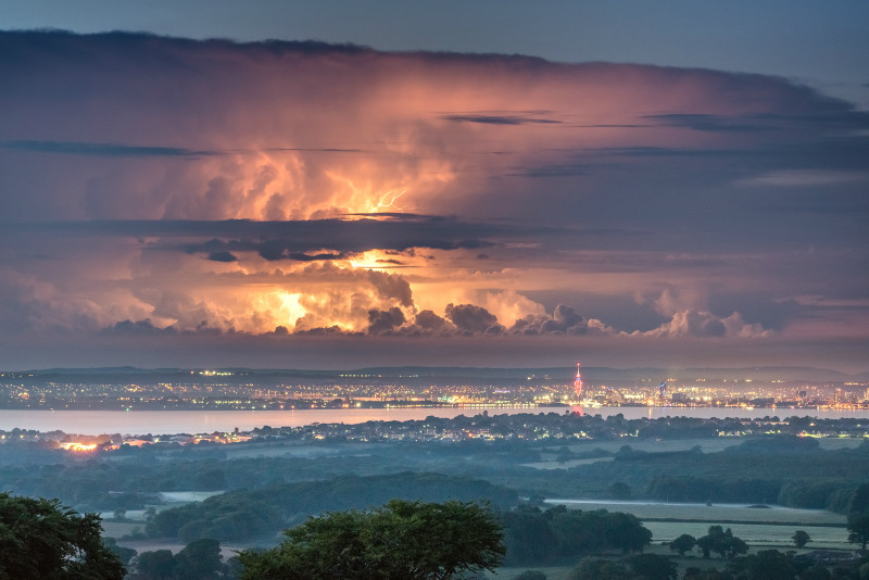 z3222 Distant Storm overlooking Portsmouth - The