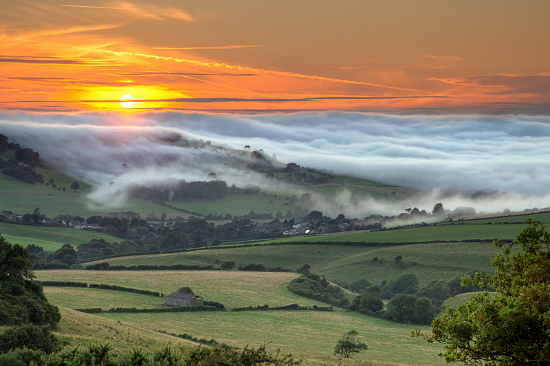 z2112 Evening Mist over Wroxall Down - Ventnor to St Catherine's inc Bonchurch, Whitwell & the Undercliff