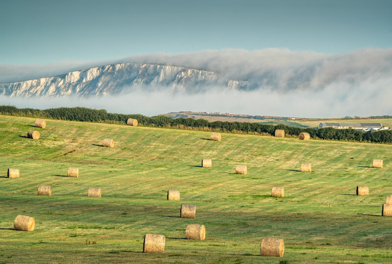 z3477 Bales and Rolling Fog, Atherfield - Blackgang to Compton inc Brighstone, Shorwell & West Wight