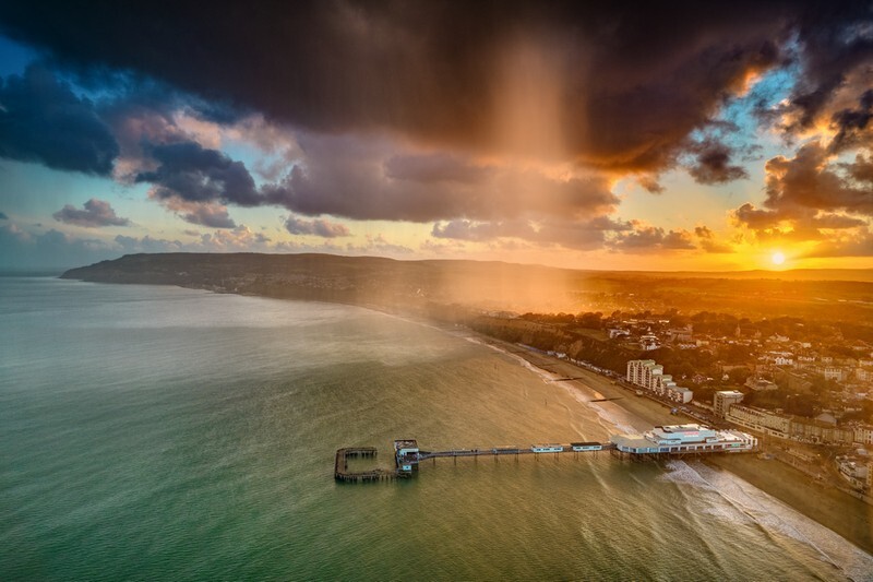 z3934 Autumn Showers Sandown Bay - Sandown, Shanklin, Luccombe and Wroxall