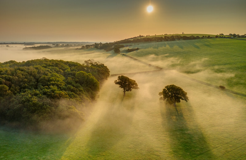 z3689 Morning Mist over Ashey - 'Aerial Visions Photography' showing the beautiful IOW from the air