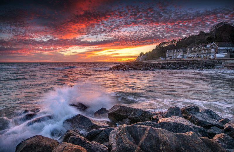 z3705 Sunset Colours, Monks Bay - Ventnor to St Catherine's inc Bonchurch, Whitwell & the Undercliff