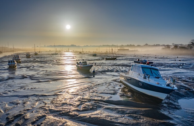 z3753 Morning Mist over Bembridge Harbour - Seaview to Bembridge, Whitecliff Bay and Brading