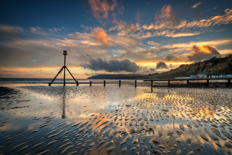 z2832 Sandown Bay Sunset - Sandown, Shanklin, Luccombe and Wroxall