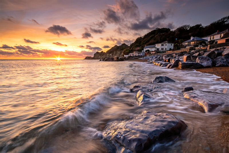 z3599 Steephill Cove at Sunset - Ventnor to St Catherine's inc Bonchurch, Whitwell & the Undercliff