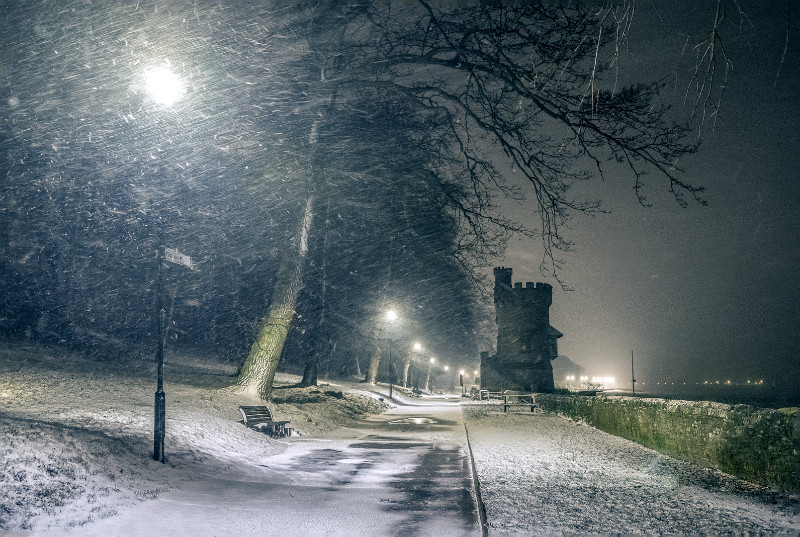 z3176 Appley Snowstorm by Night - East Cowes to Ryde inc Haventstreet, Ashey, Wooton & Binstead