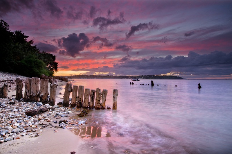 z2256 Bembridge Beach at Sunset - Seaview to Bembridge, Whitecliff Bay and Brading