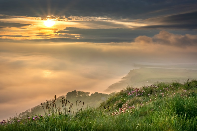 z2912 Misty Sunset,  IOW West Coast - Blackgang to Compton inc Brighstone, Shorwell & West Wight