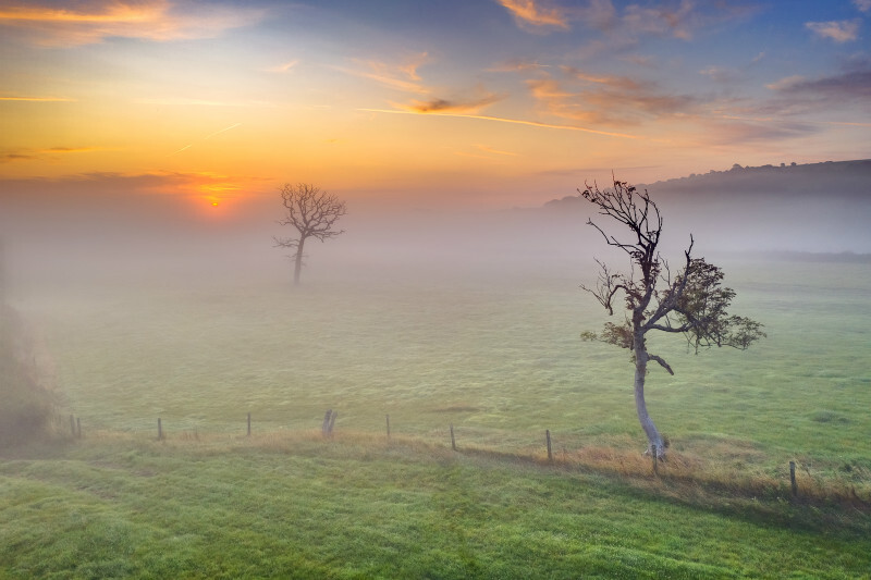 z3500 Misty Sunrise over Ashey - 'Aerial Visions Photography' showing the beautiful IOW from the air
