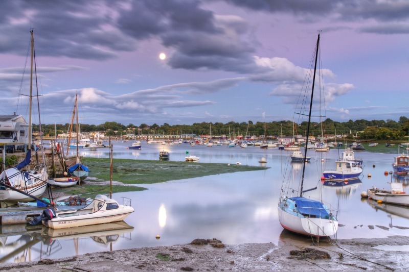 z2483 Bembridge Harbour by Moonlight - Seaview to Bembridge, Whitecliff Bay and Brading