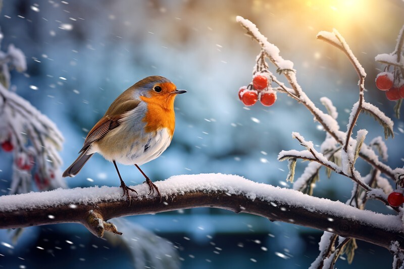pr048 A Winter Robin - Photorealism Gallery