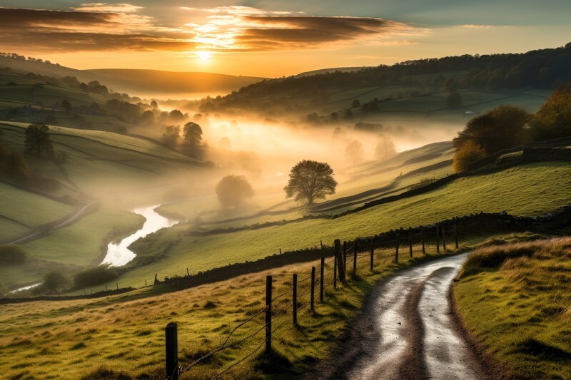 pr073 Misty Valley View - Photorealism Gallery