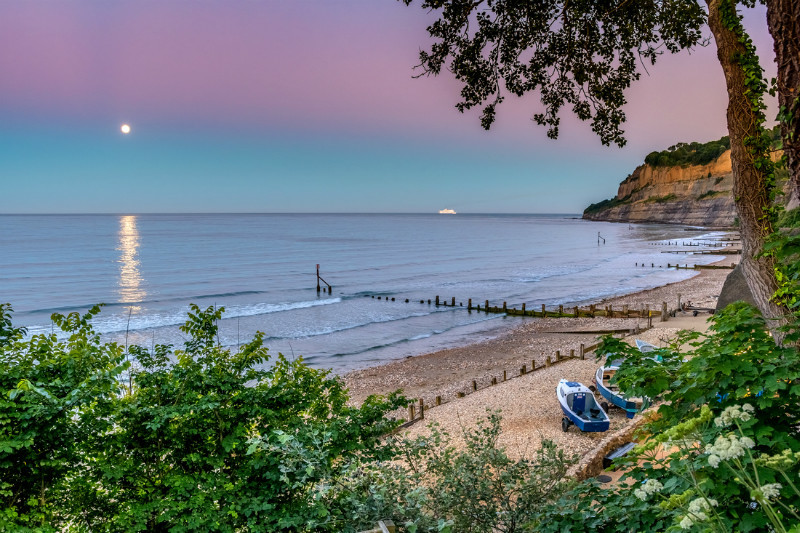 z3229 Moonrise Shanklin Chine Beach