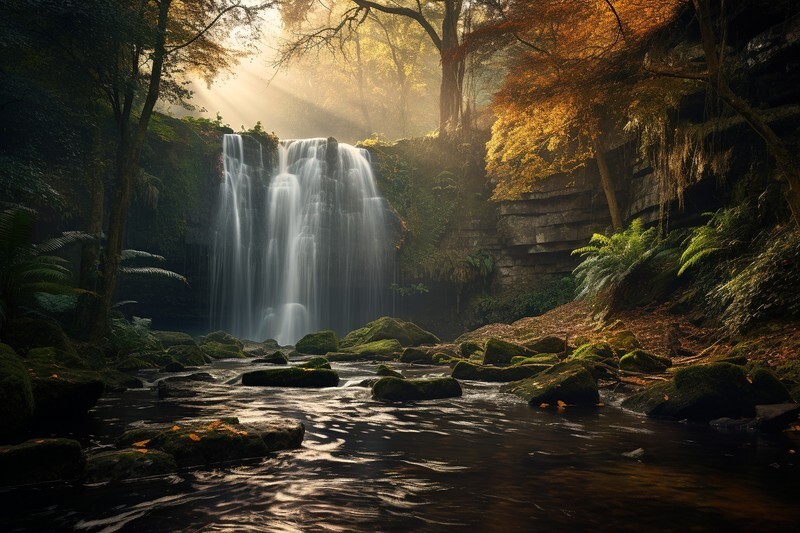 pr020 Autumn Falls - Photorealism Gallery