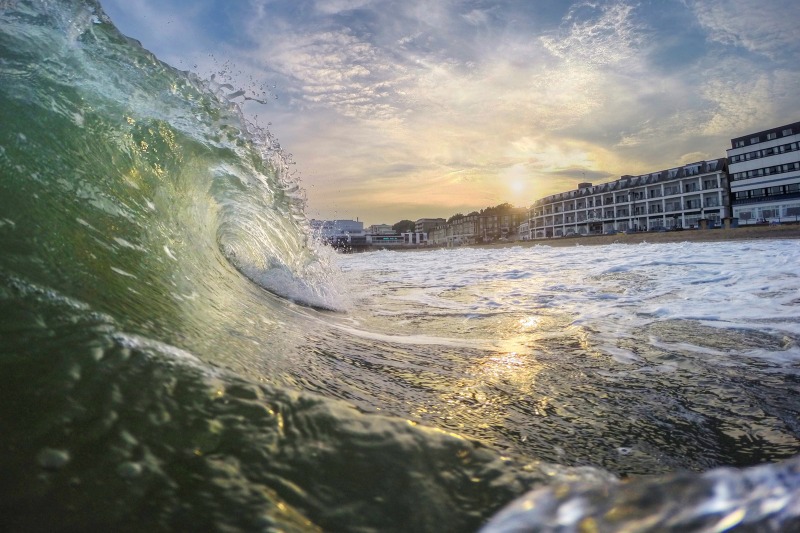 z2514 Evening Surf Sandown Beach - Sandown, Shanklin, Luccombe and Wroxall