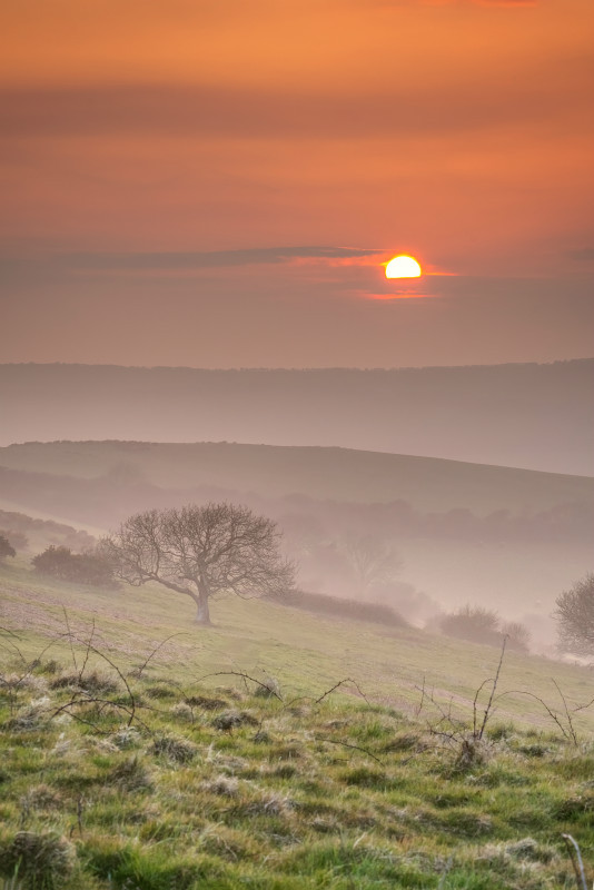 z3194 Ventnor Down Sunset Haze - Ventnor to St Catherine's inc Bonchurch, Whitwell & the Undercliff