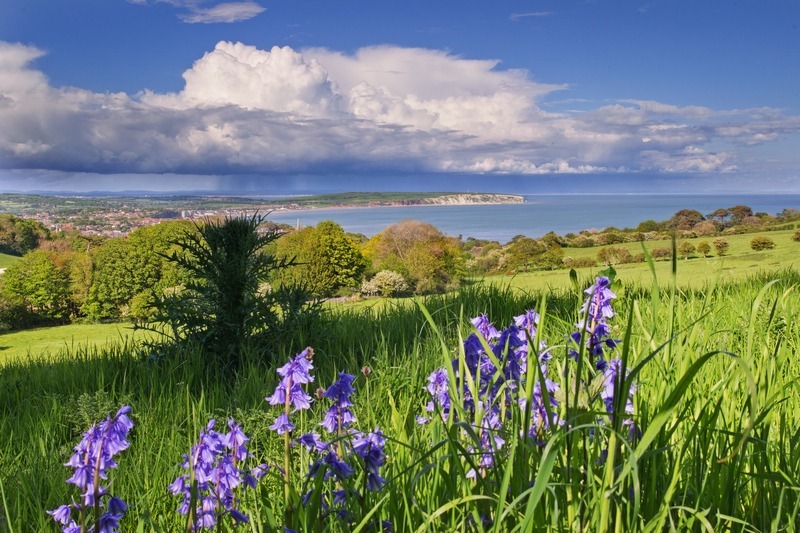 z2398 Distant Storm from Shanklin Down - Sandown, Shanklin, Luccombe and Wroxall