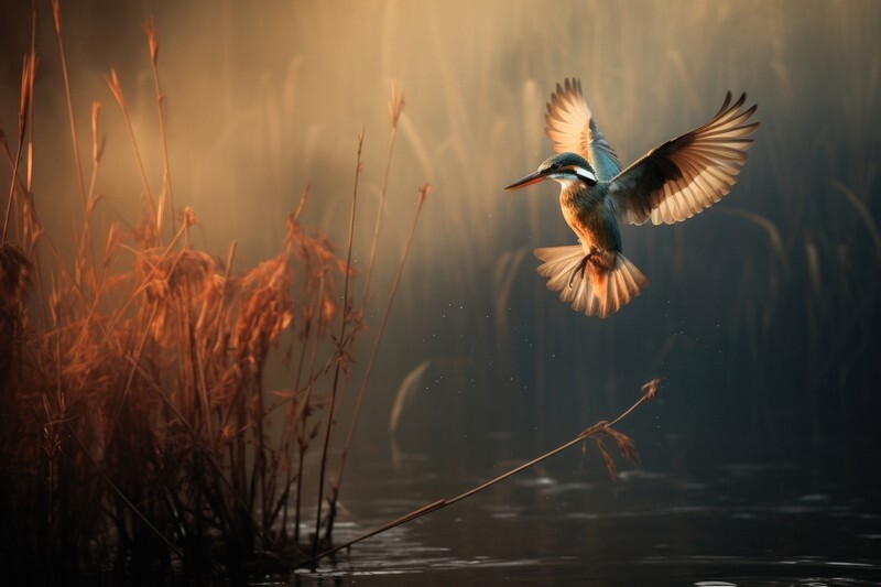 pr098 Fishing Kingfisher - Photorealism Gallery