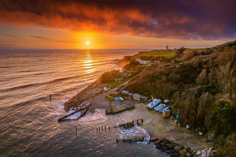 z3965 Sunset over Castlehaven and St Catherine's - Ventnor to St Catherine's inc Bonchurch, Whitwell & the Undercliff