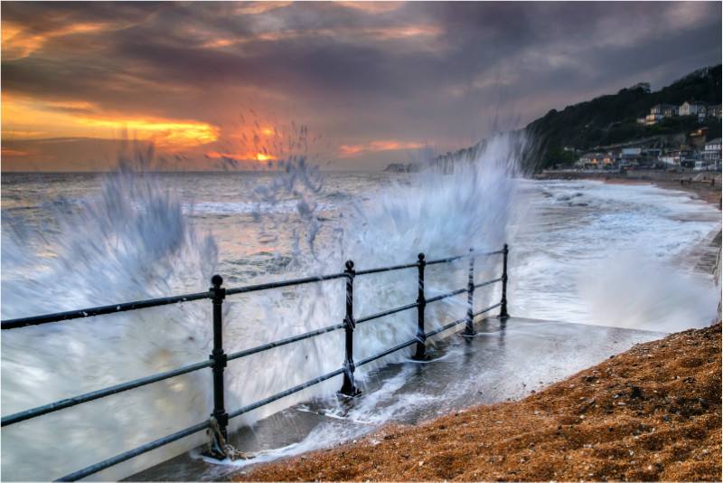 w020 Sunset Waves, Ventnor Beach - The