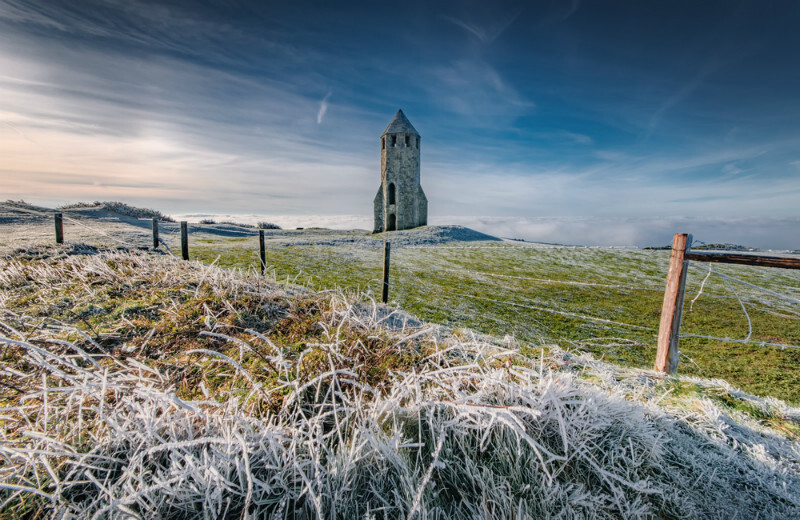 z3729 Frost and Rime, St Catherine's Oratory - Ventnor to St Catherine's inc Bonchurch, Whitwell & the Undercliff