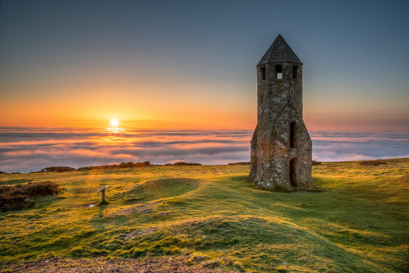 z3029 Sunset at the Oratory, St Catherines Down