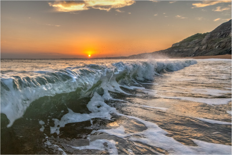 w041 Sunset Swells, Blackgang Beach - The