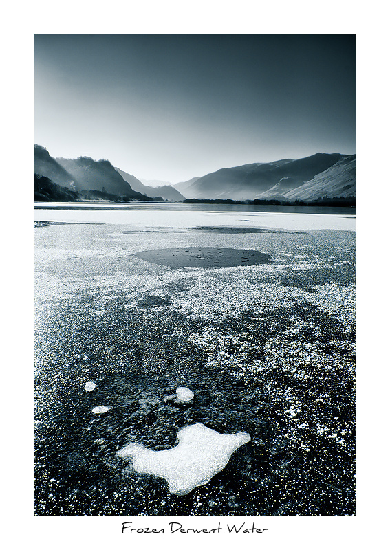 Frozen Derwent Water - Monochrome