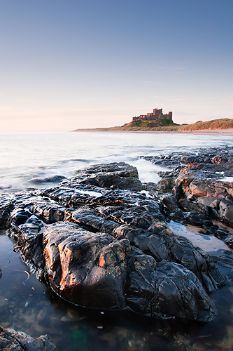 Sunrise Reflection, Bamburgh Castle - Northumberland