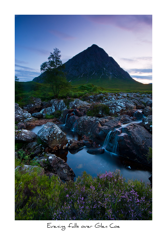 Evening falls over Glen Coe - Scottish Highlands