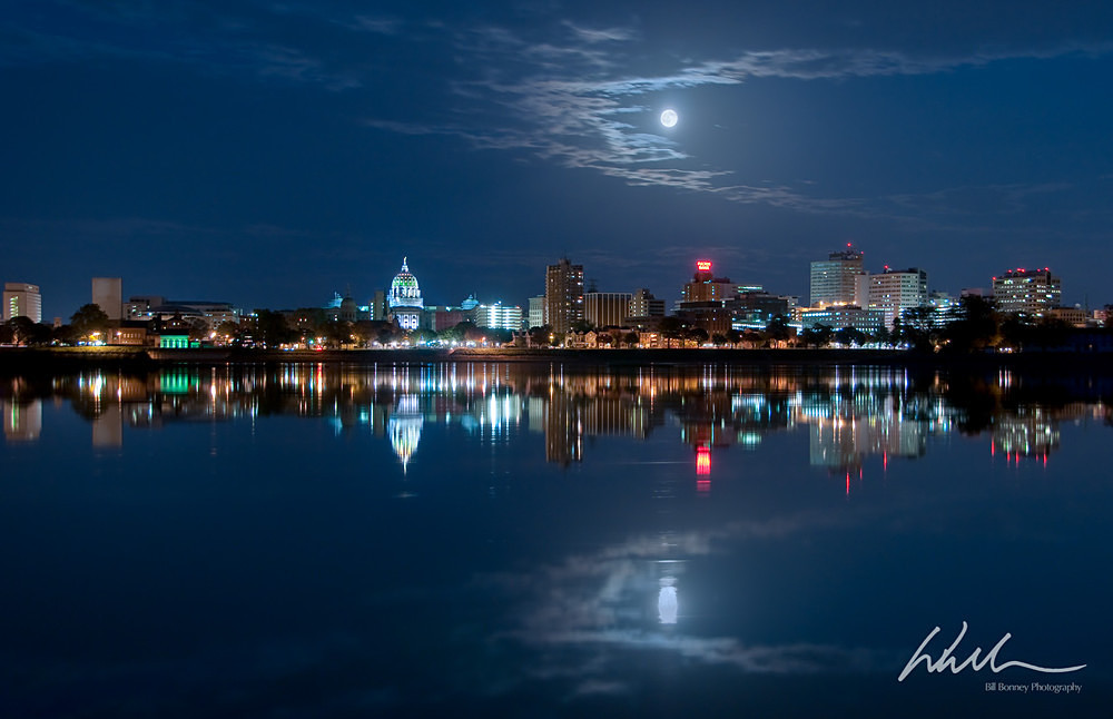 Full Moon over Harrisburg - Harrisburg Area, Pennsylvania