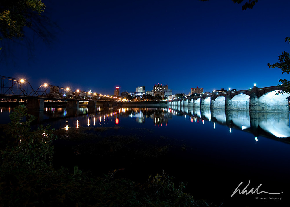 Harrisburg Bridges Blue Hour - Harrisburg Area, Pennsylvania